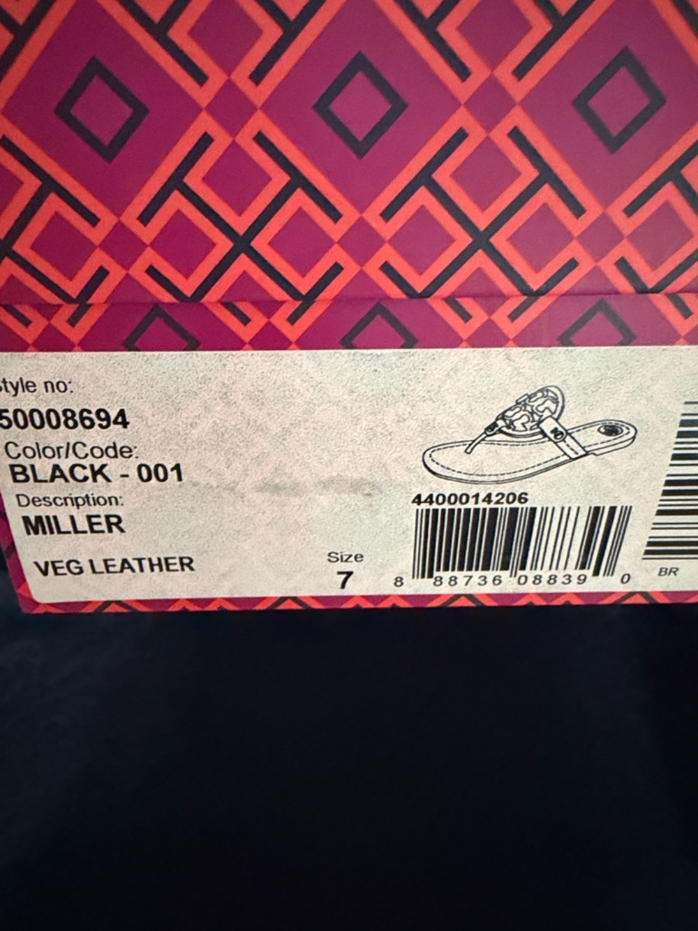Tory Burch Black Miller Leather Sandals - Picture 2 of 6